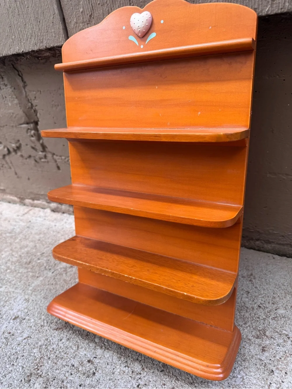 Wood Trinket Shelf with Heart